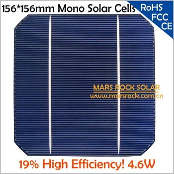 500pcs Didelio Efektyvumo Saulės Elementų Monokristalinius 156x156mm su 2 Busbar, 4.65 W 0.5 V, 19% Efektyvumas, Vienodos Mėlynos Spalvos, 