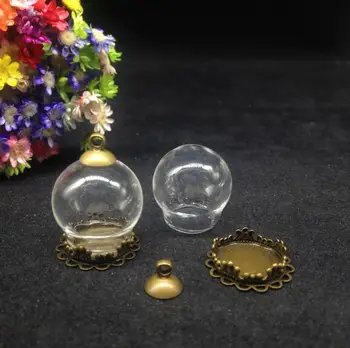 500sets/daug 20*15 mm skaidraus stiklo buteliukas burbulas stiklo kupolas gėlių nėrinių plokštelę 