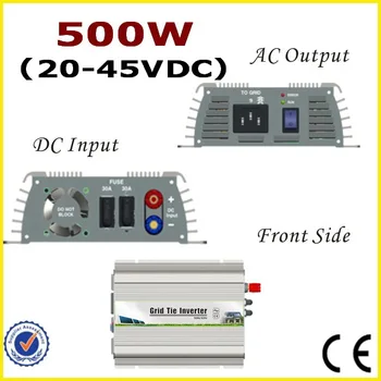 500W 20-45VDC Tinklelis Kaklaraištis Keitiklis su MPPT funkciją 500W-600W 24V 48Cells, 30 V 60Cells arba 36V 72Cells PV Moduliai