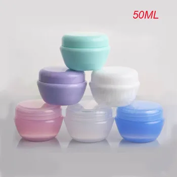 50g plastiko kremas butelis, Plastikiniai 50g kosmetikos konteinerių,didmeninė 50g grietinėlės Kosmetikos Jar Kosmetikos Pakuotės 6 spalvų
