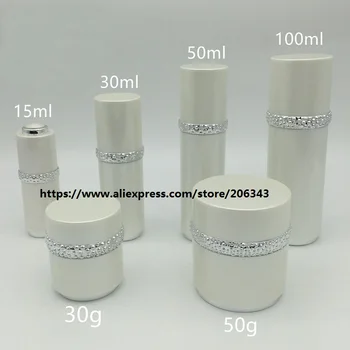 50ml perlų balta akrilo/plastiko butelį serumas/kremas/emulsija/foundation/odos priežiūra butelis kosmetikos pakuotės