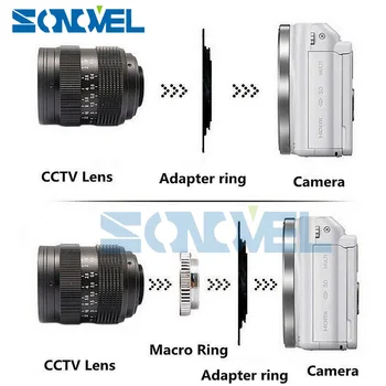 50mm F1.4 CCTV TELEVIZIJOS Filmą objektyvas+C Mount+Makro žiedas 