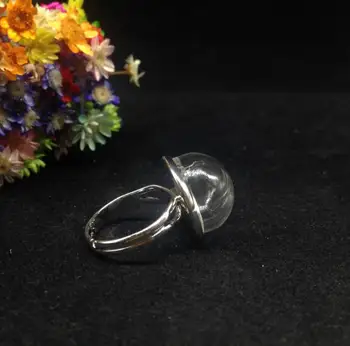50pcs 16mm, skaidraus stiklo kupolas pasaulyje apranga klasikinis žiedas nustatymas bazinis rinkinys stiklo buteliukas žiedas 