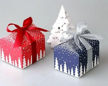 50pcs/daug Sniego dieną Kalėdų house stiliaus mini dovanų dėžutė, kepimo pakuotės, blue house West Point dėžės, sausainių dėžutės, saldainių dėžutė