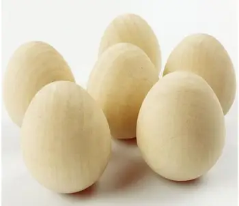 50pcs Medienos Velykų Kiaušiniai Didelis 6*4.3 cm Medinių Vištų Kiaušinių 