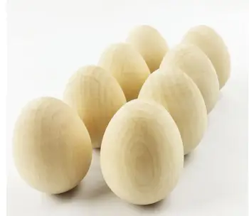 50pcs Medienos Velykų Kiaušiniai Didelis 6*4.3 cm Medinių Vištų Kiaušinių 