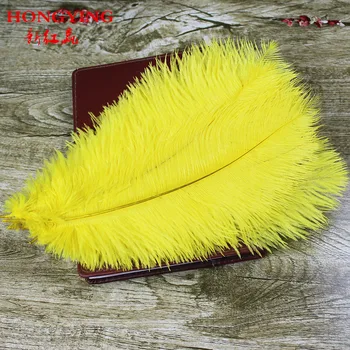 50PCS natūralus geltonasis stručio plunksna 25-30 cm / 10 to12 cm kamuolio vestuvių veiklos artware plunksnos apdaila