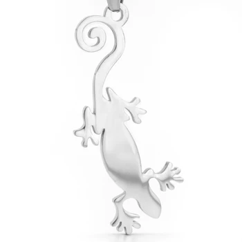 50pcs papuošalai driežas gecko Pakabukas veidrodis dvigubus šonus, poliruoto nerūdijančio plieno 