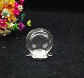 50sets/daug 20*12mm stiklo pasaulyje 12mm sidabro padengtą pagrindo nustatyti, stiklo buteliukas pakabukas stiklo butelio dangtelį dome papuošalai išvados