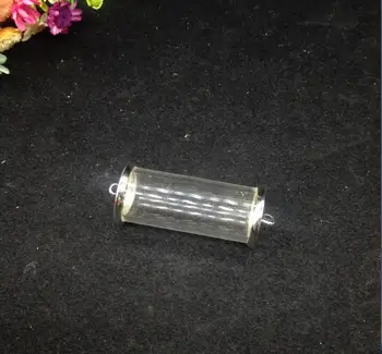 50sets/lot 28*12mm dviejų pusių atviras vamzdis stiklo pasaulyje išvados, sidabro padengtą mygtukas dangtelis stiklinis butelis 