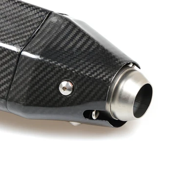 51mm Inlet Motorcycle Exhaust Modified Muffler Pipe Real Full Carbon Fiber Pipe For ER-6N Z800 MT 09 Sport Racing Motorbike