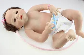 57CM viso Kūno Silikono Lėlės Reborn Victoria Naujagimiui Lėlės, Žaislai BeBe Atgimę Žaislai Gyvas Kūdikis Bonecas Brinquedos