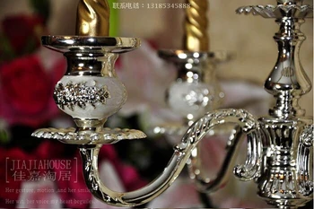 5arm šviestuvai sidabro šviestuvai kalėdų žvakės sidabro žvakidės metaliniai žvakių laikikliai vestuvių namų dekoro ZT2028sw