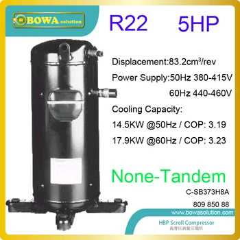 5HP HBP R22, hermetiška pažymėkite kompresoriai, naudojami oro aušinamas vandens temperatūra mašinos arba alyvos aušintuvai įranga