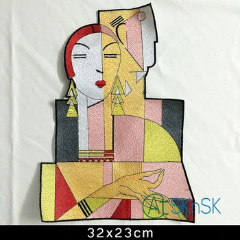 5pcs/lot 32*23cm Sequin Abstract female Patch DIY accessory Applique Clothes Patch/Large fabric sticker A2
