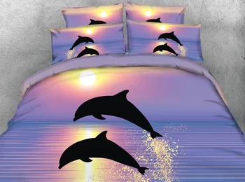 5vnt twin/full/karalienė/karalius/super king size 3d delfinų myli žvaigždė paplūdimio patalynės rinkinys su pildymo nemokamas pristatymas per express