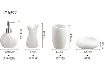 5vnt Vestuvių dekoravimas Kinija baltais Siūlais gėlių modelius Keramika, Vonios reikmenys, dantų šepetėlį turėtojas