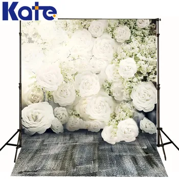5x7Ft (150x220cm) Kate Backdrops Dekoracijos Balta Gėlė Grindų Sluoksnių Storio Medžiaga Backdrops Fotografijos Fondos Vestuvių