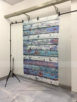 5x7ft Kate Spalvos Medienos Sienos Fone Vestuvių Bphotography backdrops Multi-dydis Gali Išplauti Foną Vaikas Fono Nuotrauką