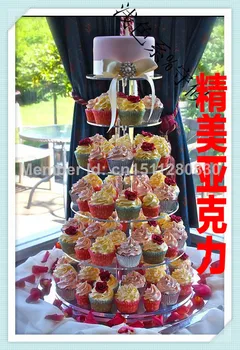 6 lygio apskrito organinis stiklas dvigubas cukraus pyragas stovėti akrilo tortas Europos stiliaus vestuvių keksiukų stovas apdaila