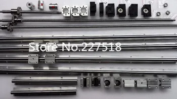 6 rinkiniai linijinis geležinkelių SBR16 L350/900/1100mm+SFU1605-350/900/1100mm kamuolys varžtas+3 BK12/BF12+3 DSG16H riešutų+3 Jungtis, skirta cnc