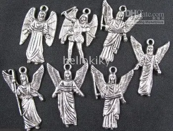 600PCS Sumaišyti Tibeto sidabro sparnais angelas pakabukai A1696