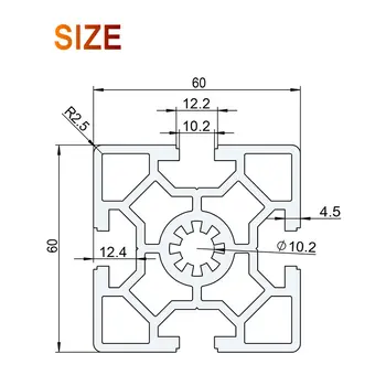 6060W Aluminium Profile EN Standard DIY Brackets Aluminium AL Extrusion CNC 3D DIY Printer Frame Parts Aluminum DIY Frame T Slot