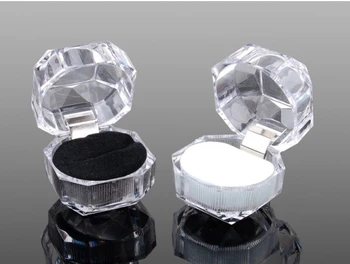 60Pcs Akrilo Crystal Clear Žiedas Box Skaidri 3Color Lauke Stud Auskarai Papuošalai Atveju, Dovanų Dėžutes, Papuošalų Pakavimo Nemokamas pristatymas