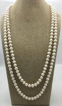65 cm Ilgio Perlų Papuošalai Baltos Spalvos Gėlavandenių Perlų Vėrinį,AA 10-11MM Originali Perlų Papuošalai,Meilė,Motinos Diena Dovana