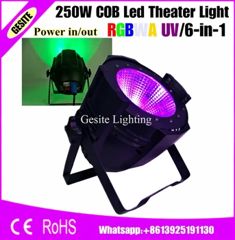 6pcs/daug Profesionalių Scenos Apšvietimas 6in1 RGBWA UV LED Par Galite 200 w DMX Par64 Plauti 200w COB LED