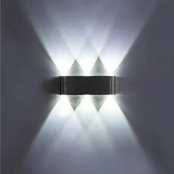 6W 8W LED siena prie Sienos tvirtinamas šviesos kristalų išgaubto objektyvo AC85V-265V įtraukti LED driversilver sidabro aliuminio vonios, miegamojo lempa
