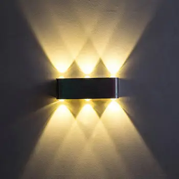 6W 8W LED siena prie Sienos tvirtinamas šviesos kristalų išgaubto objektyvo AC85V-265V įtraukti LED driversilver sidabro aliuminio vonios, miegamojo lempa