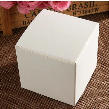 7*7*7CM Baltos spalvos Kraft Dėžės, Kosmetikos Dovanų Pakavimo Dėžutės Esmė Butelis Popieriaus Dėžės Maisto Pakavimo 200pcs\partijos Nemokamas pristatymas