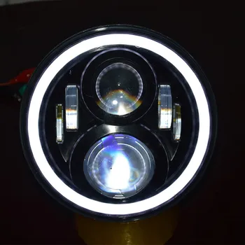 7 Colių LED Žibintų 60W su Balta DRL Gintaro Posūkio Signalo Halo Žiedas H4 H13 už Harley Davidson Moto už Jeep Wrangler LJ JK TJ