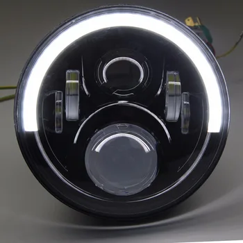 7 Colių LED Žibintų Projektorius Daymaker halo DRL Už Harley Turistinis Electra Glide Softail Trike Deluxe Apvalūs Žibintai