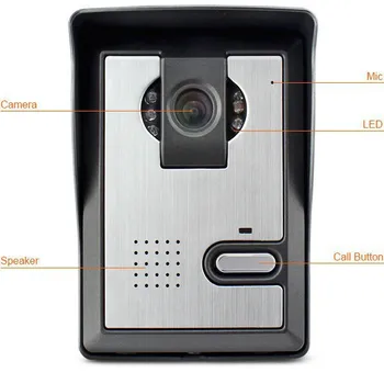 7 Colių Monitorius, Vaizdo Duris Telefono Ryšio Doorbell Sistema, naktinio matymo Kamera, Vaizdo Domofonas interphone 