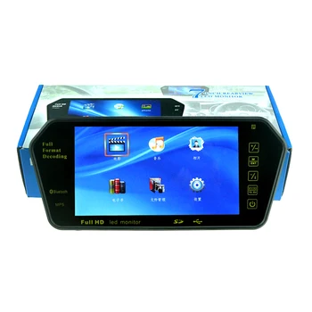7 Colių Spalvotas TFT LCD MP5 Automobilio Galinio vaizdo Veidrodėlis Auto Stovėjimo Stebėti TF/USB, bluetooth, Atvirkštinio vaizdo Kamera