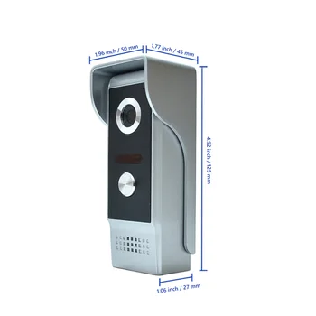 7 colių vaizdo domofonas sistema aliuminio lydinio spalvoto vaizdo durų telefonu skambinti doorphones rinkinys, 1 LCD Ekranas 1 IR Fotoaparatą, namų