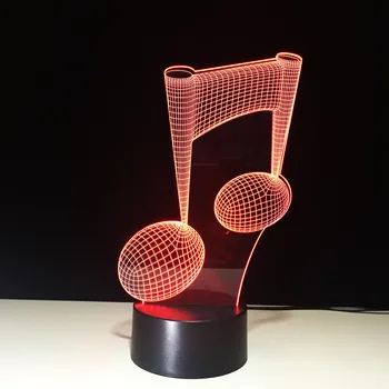 7 Spalvų Kaita LED Lemputė USB 3D Luminaria Muzikos Pastaba Naktį Šviesos Kūdikio Lovos Miega Stalo Lempa Namų Dekoro Muzikos Mėgėjams
