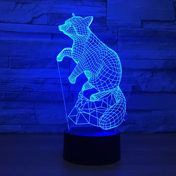 7 Spalvų Kaitos Kūrybos Vaikų Miegamasis Miego Nuolydžiai Naktį Šviesos 3D Gyvūnų Fox Led Stalo Lempa Atmosfera Apšvietimo Namų Dekoro
