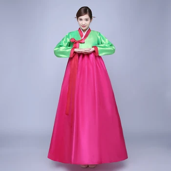 7 spalvų korėjiečių tradicinių drabužių medvilnės hanbok korėjos kostiumai moterims azijos stiliaus suknelės hanbok suknelė etapo veiklos