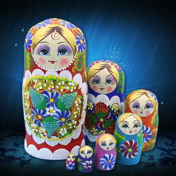 7ccs/set Mediniai Matryoshka Lėlės rusijos Lėlės Vaikams Žaislas Lizdus Lėlės Rankomis Dažyti Namų Puošybai Vaikų Gimtadienio Dovanos