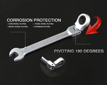 7pcs rinkinys raktai, įrankiai automobilių remontui ferramentas klavišą su angliavandenilių Lankstus ratchet veržliarakčio auto remonto rankiniai įrankiai