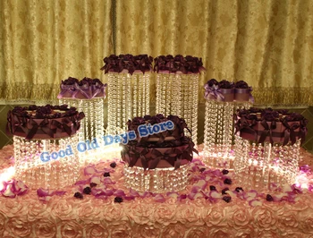 7pcs vestuvių tortas stovi Pokylių Šalies Tortas Ekranas Meistras stalo puošmena Gimtadienio dovana Apdailos Pyragą keksų ekranas