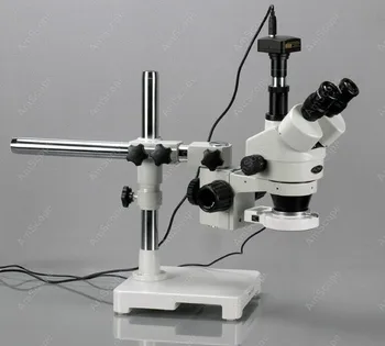 80-LED Bumas Stovi Mikroskopas--AmScope Prekių 3,5 X-90X Trinokulinis 80-LED Bumas Stovėti Stereo Mikroskopas + 3MP Kamera
