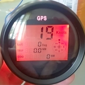 85mm Raudonas apšvietimas Automobilių GPS Spidometras Skaitmeninis LCD Greičio Indikatorius Mazgų Kompasas su GPS Antena, Automobilio Sunkvežimių Valtis