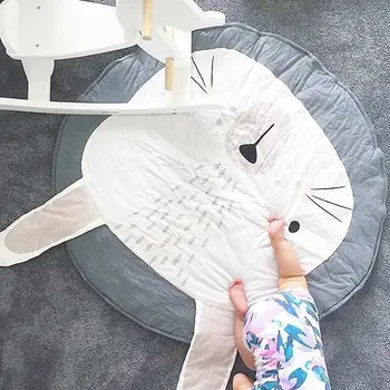 90cm animacinių filmų liūtas triušis vaikų kambarys dekoratyvinis kilimėlis medvilnės kilimų gyvūnų modelio nuskaitymo žaidimo kilimėlis