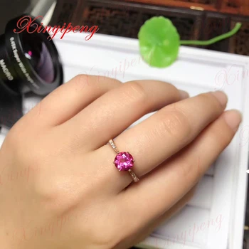 925 sidabro inkrustacijos rožinis topazas akmuo žiedas dizainas yra gražus