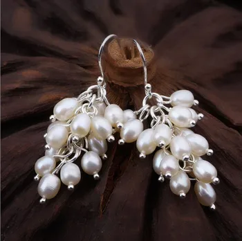 925 sidabro vertus auskarai mados modeliai pearl ausų kabliukai sidabro auskarai papuošalai