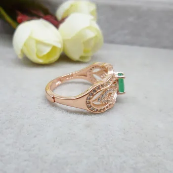 925 sterlingas sidabro Smaragdas Žiedai dovana moterims, papuošalai smaragdas Vestuvių žiedą žiedai Smulkūs Papuošalai j040601agml